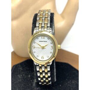 Armitron Womens Watch 75-5971TT Silver Dial Quartz Two Tone Stainless Steel 22mm